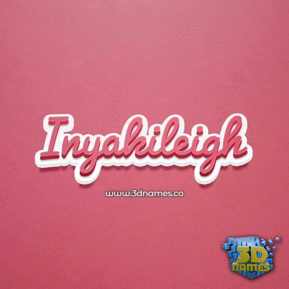 inyakileigh in Red Scribble style - 3D name wallpaper