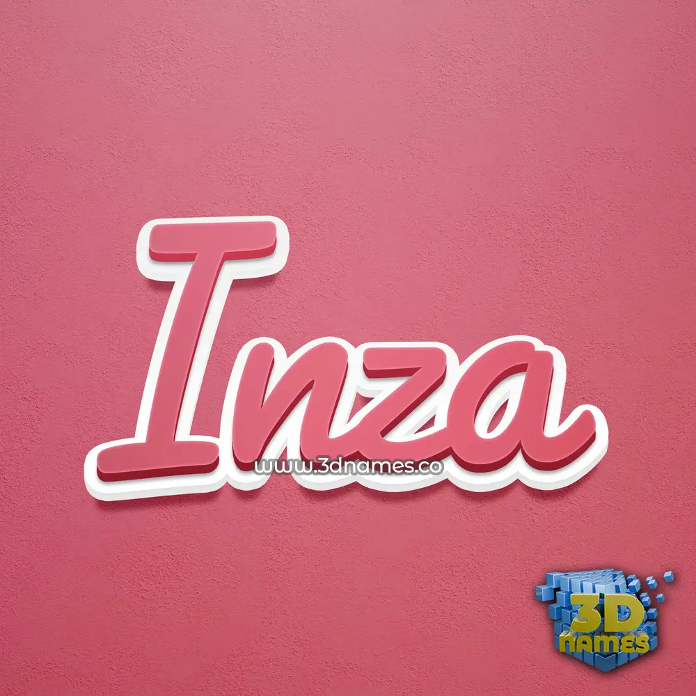 inza in Red Scribble style - 3D name wallpaper