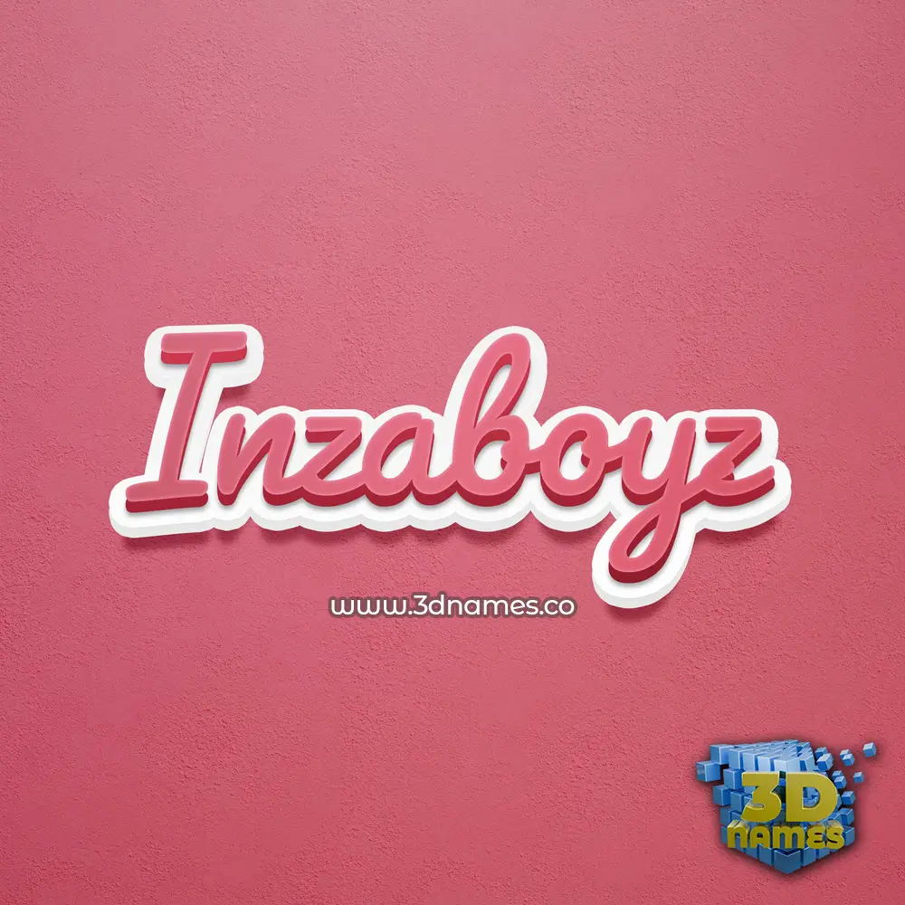 inzaboyz in Red Scribble style - 3D name wallpaper