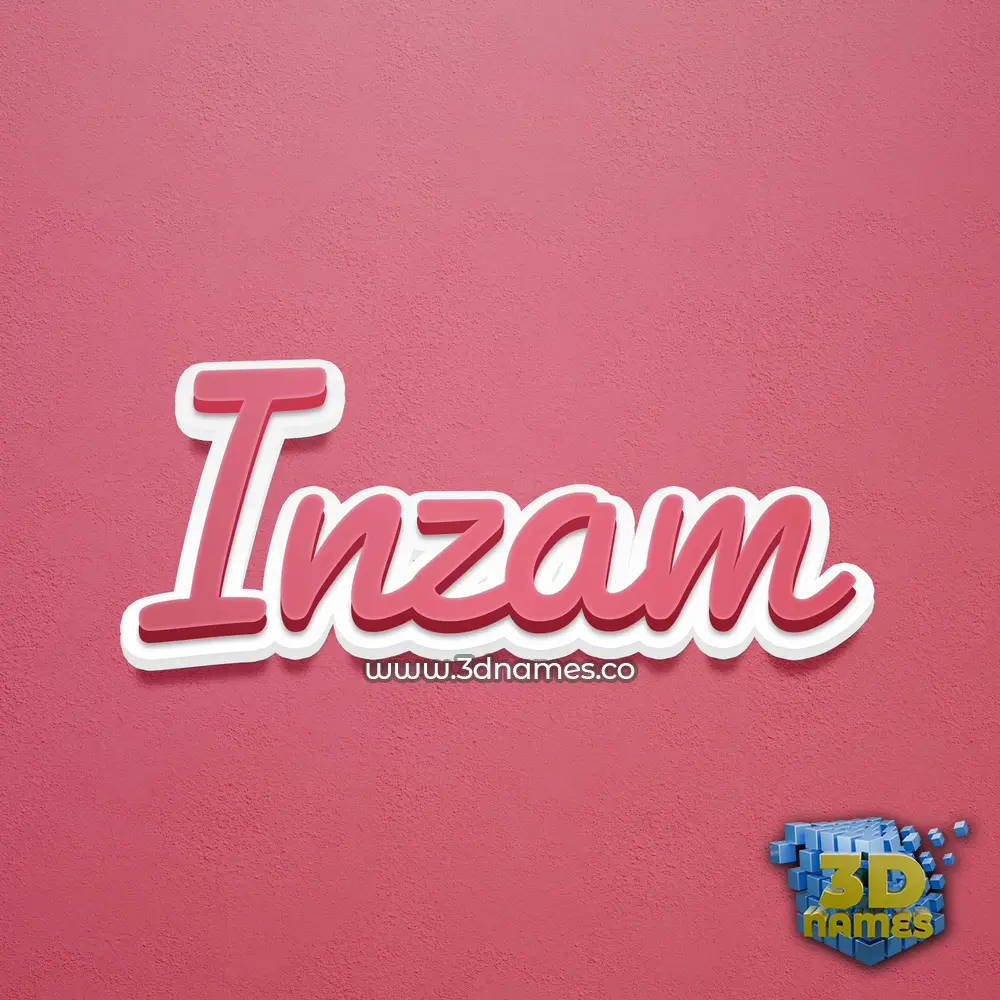 inzam in Red Scribble style - 3D name wallpaper