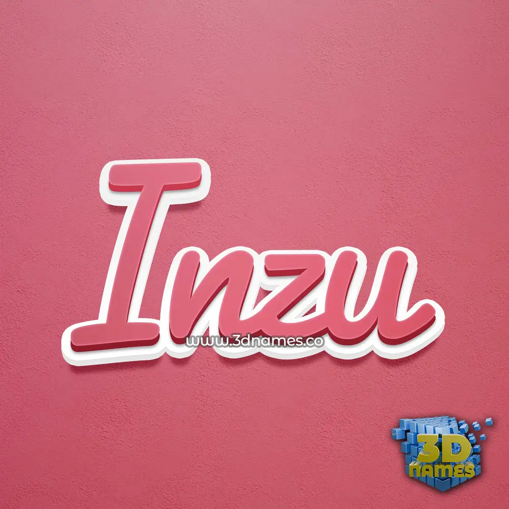 inzu in Red Scribble style - 3D name wallpaper