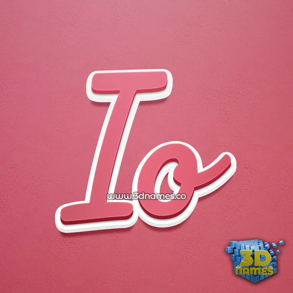 io in Red Scribble style - 3D name wallpaper