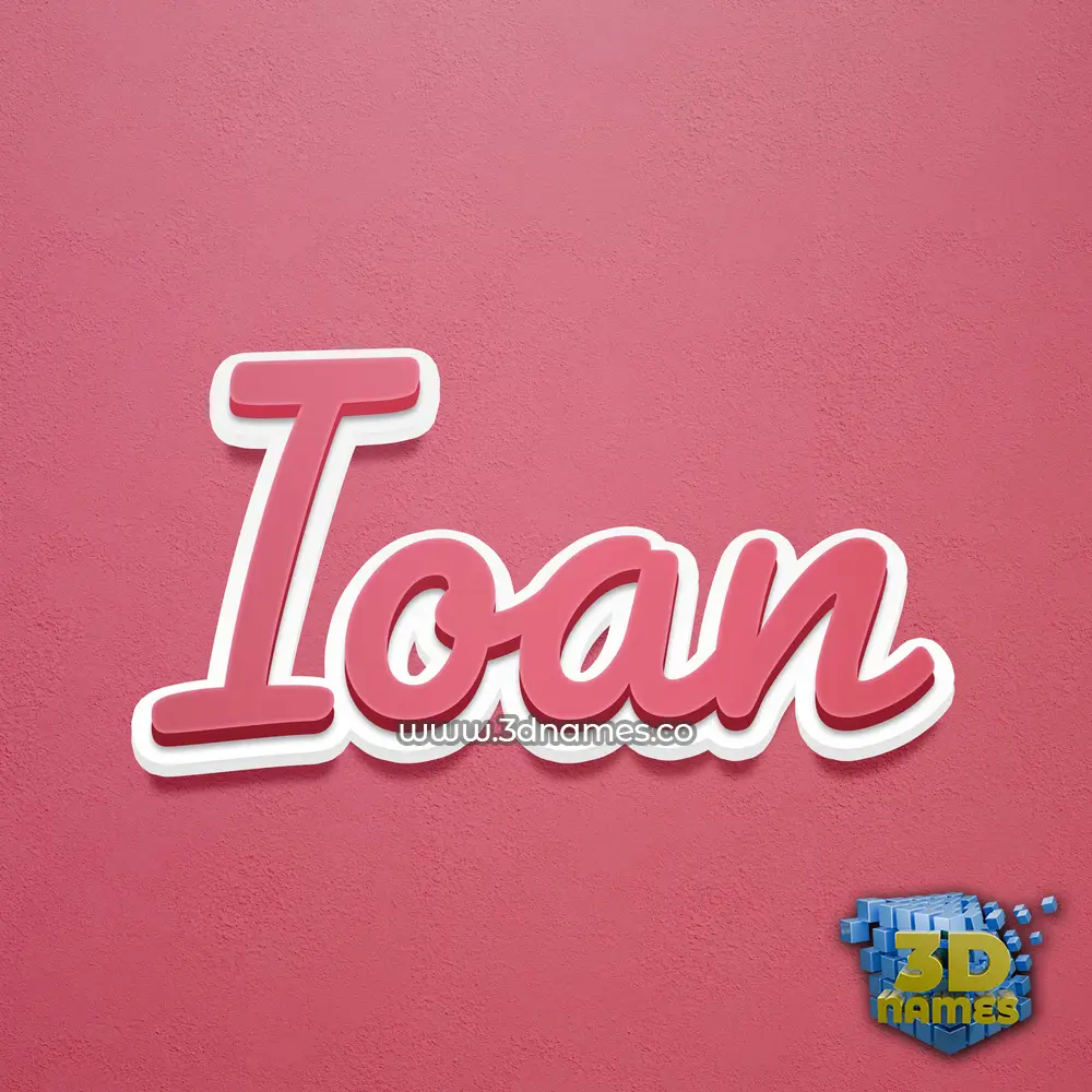 ioan in Red Scribble style - 3D name wallpaper