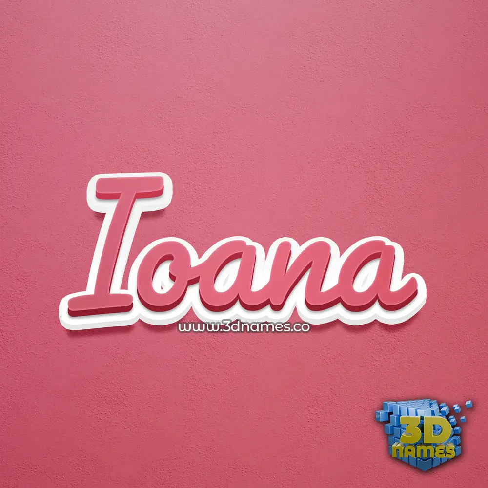 ioana in Red Scribble style - 3D name wallpaper