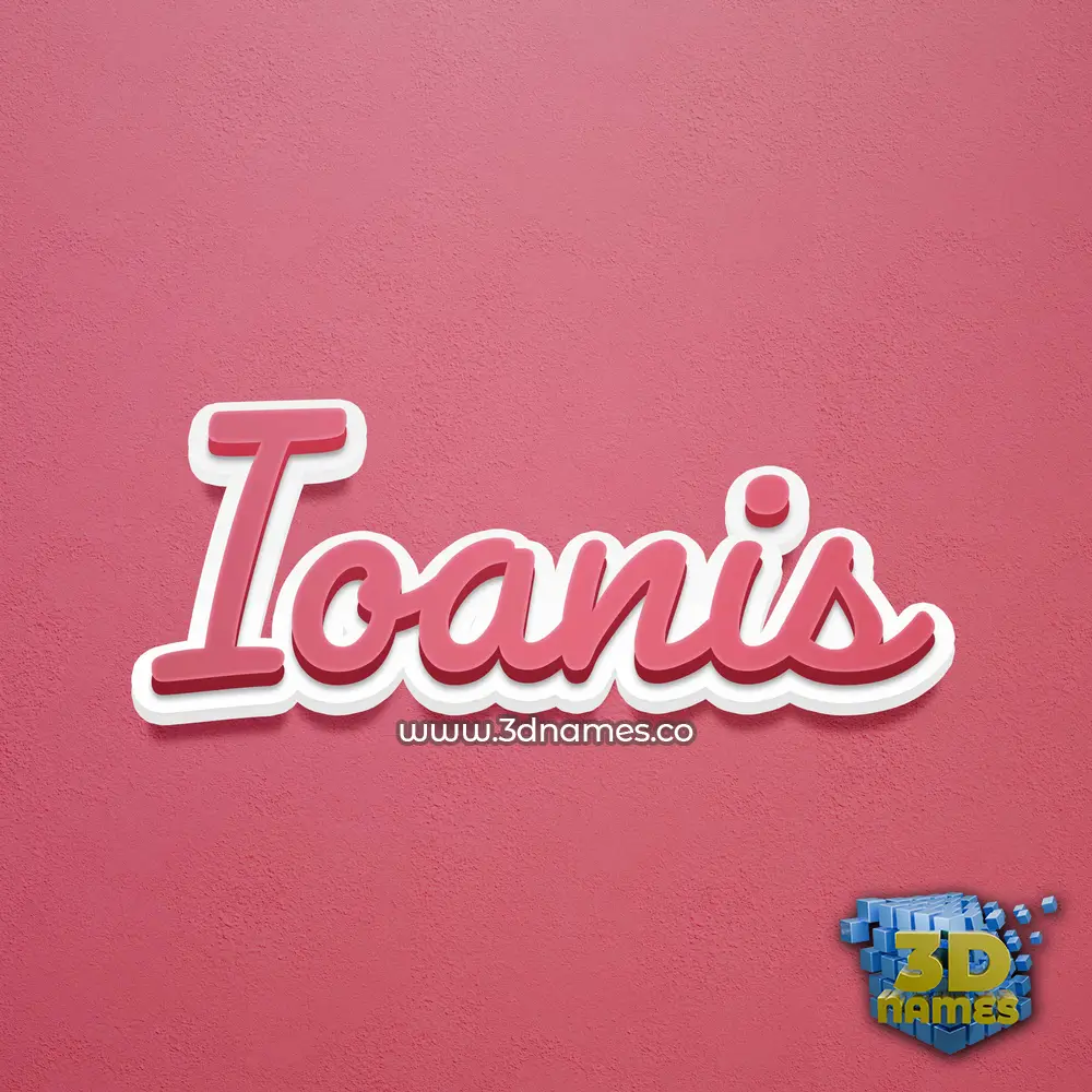 ioanis in Red Scribble style - 3D name wallpaper