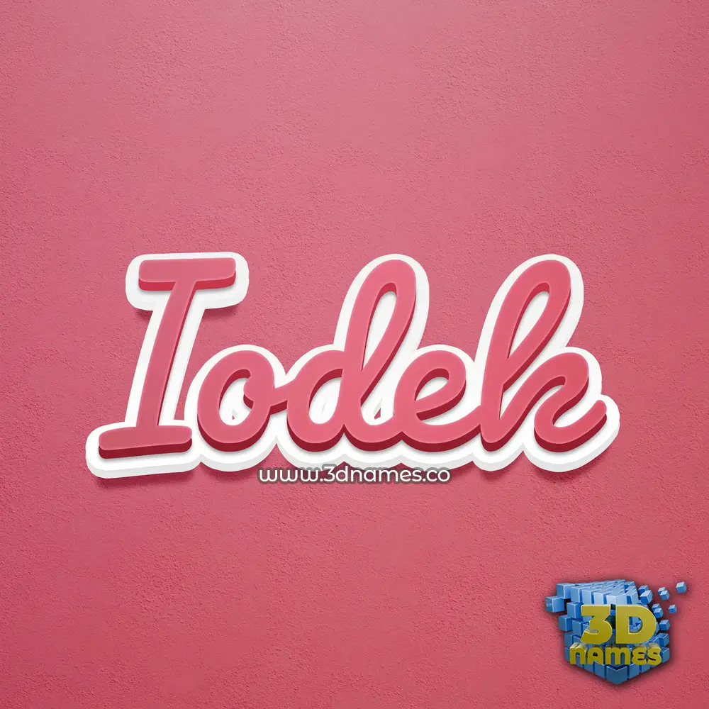 iodek in Red Scribble style - 3D name wallpaper