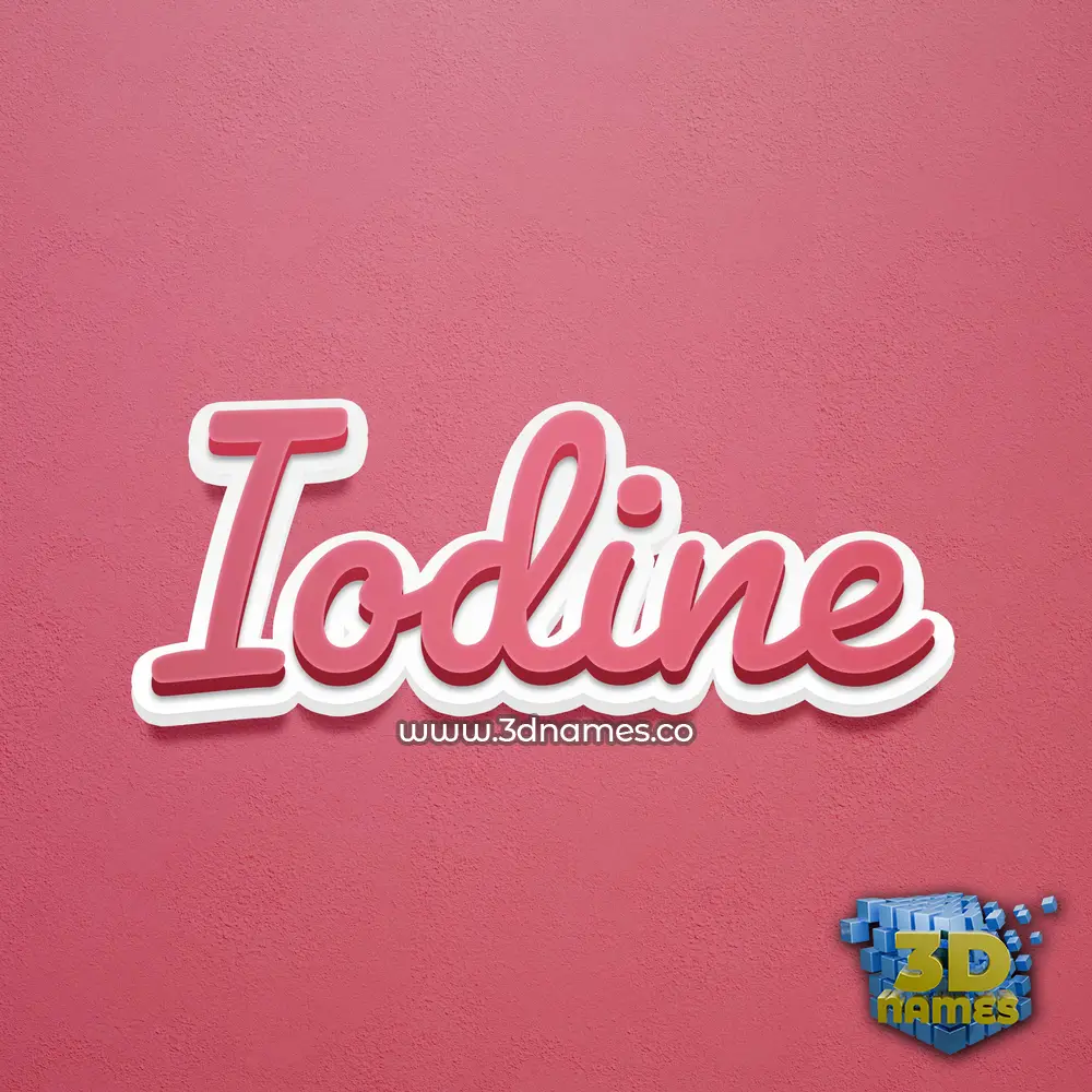 iodine in Red Scribble style - 3D name wallpaper