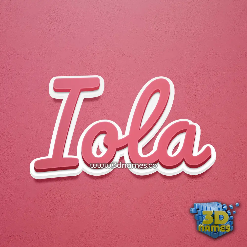 iola in Red Scribble style - 3D name wallpaper