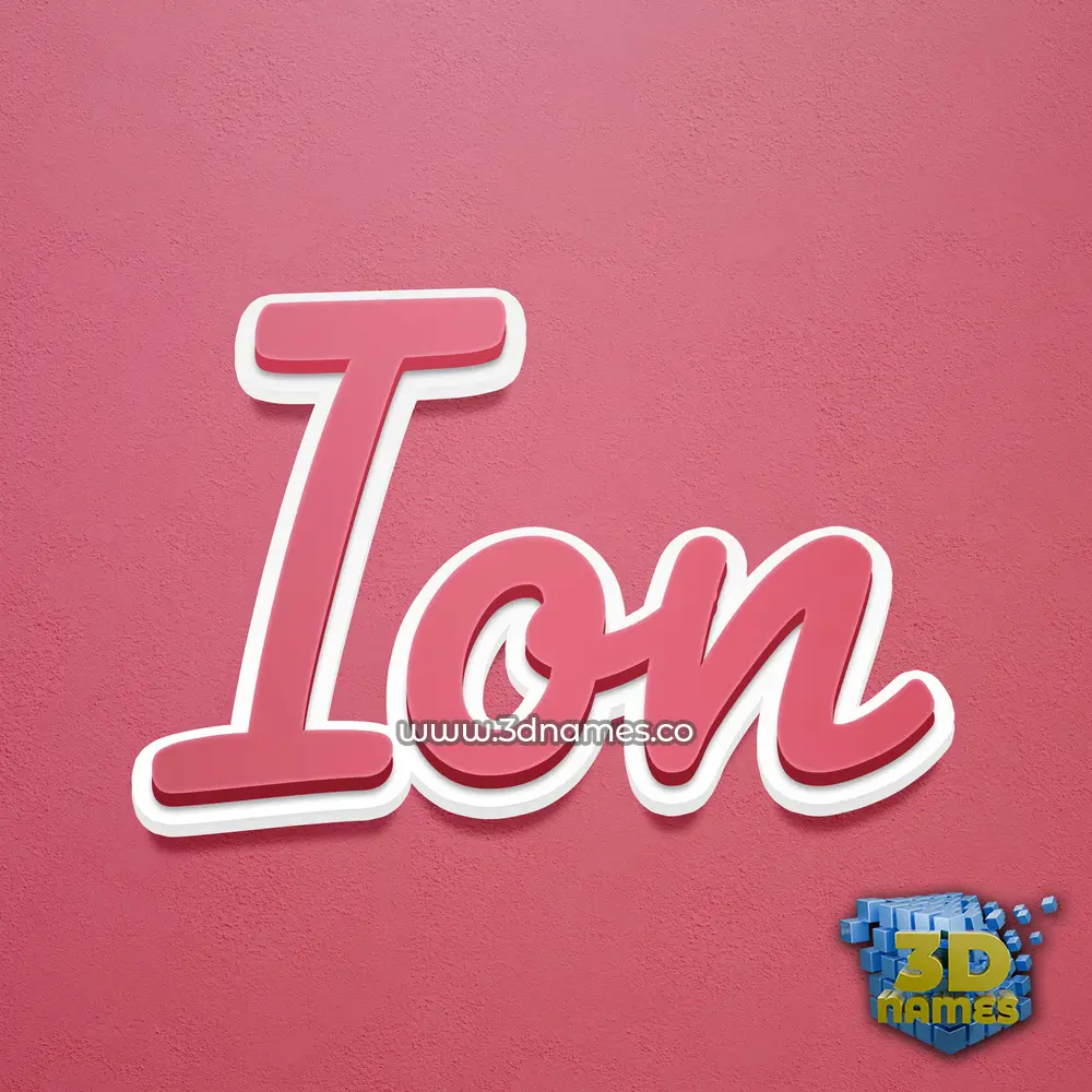 ion in Red Scribble style - 3D name wallpaper