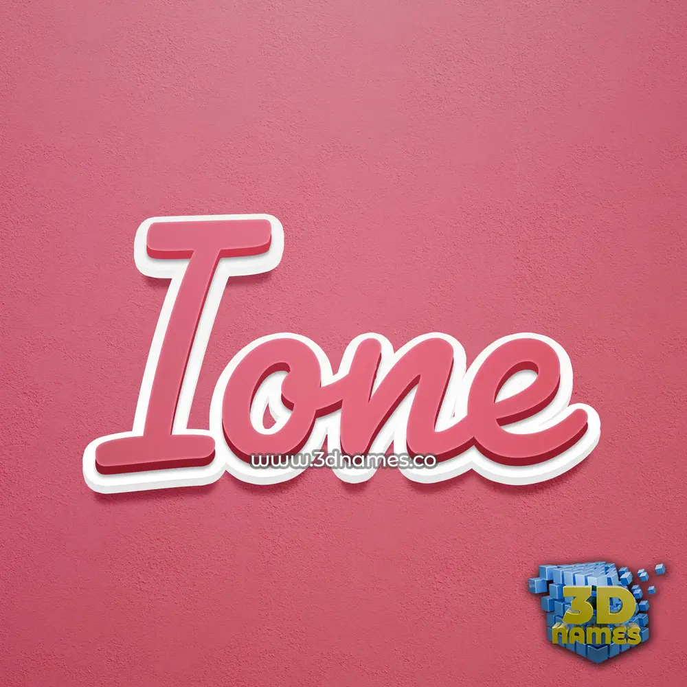 ione in Red Scribble style - 3D name wallpaper