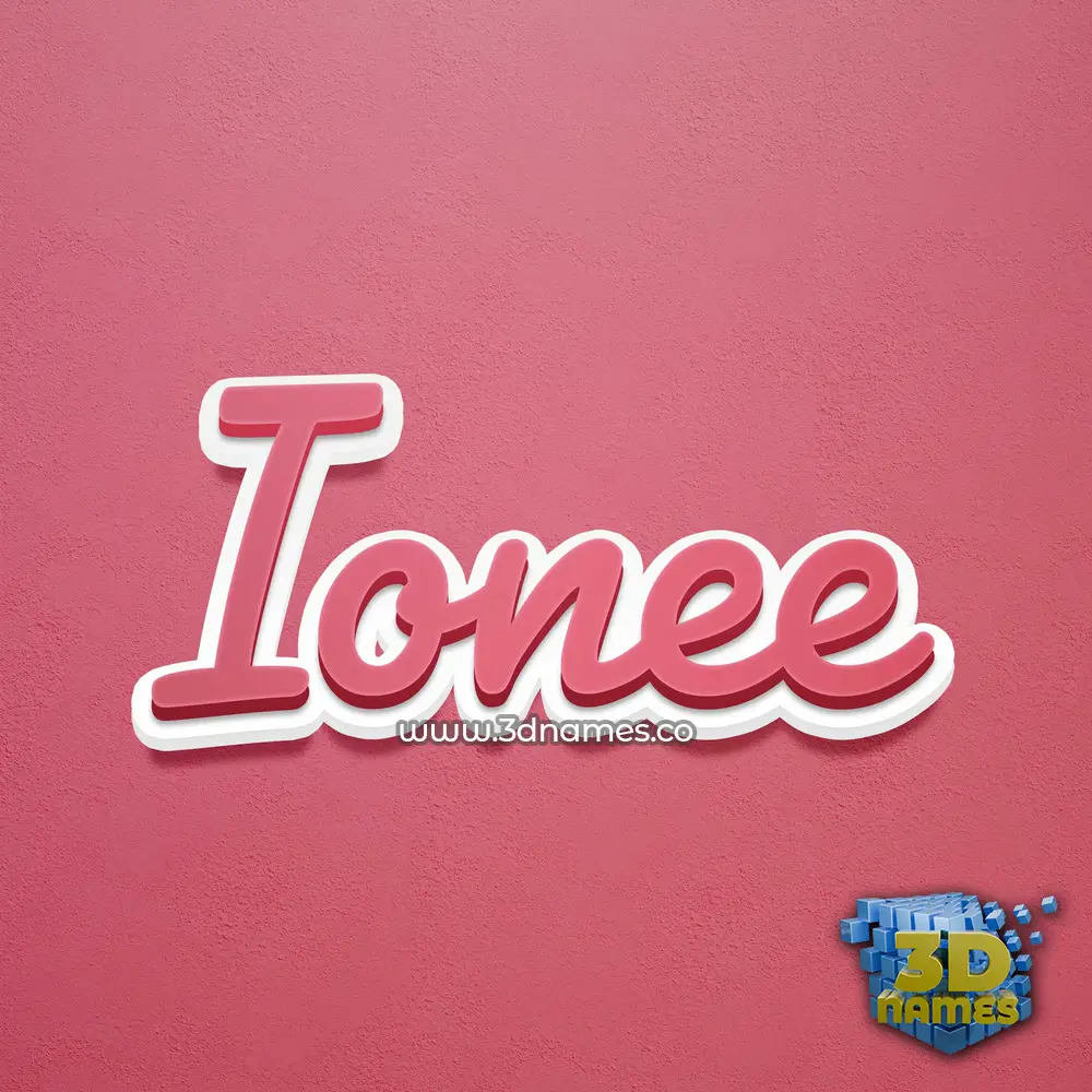 ionee in Red Scribble style - 3D name wallpaper