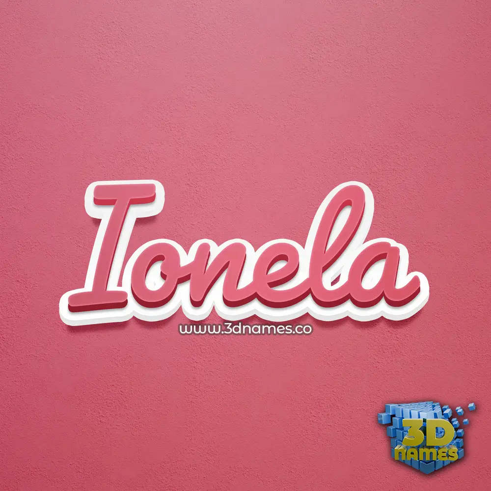 ionela in Red Scribble style - 3D name wallpaper