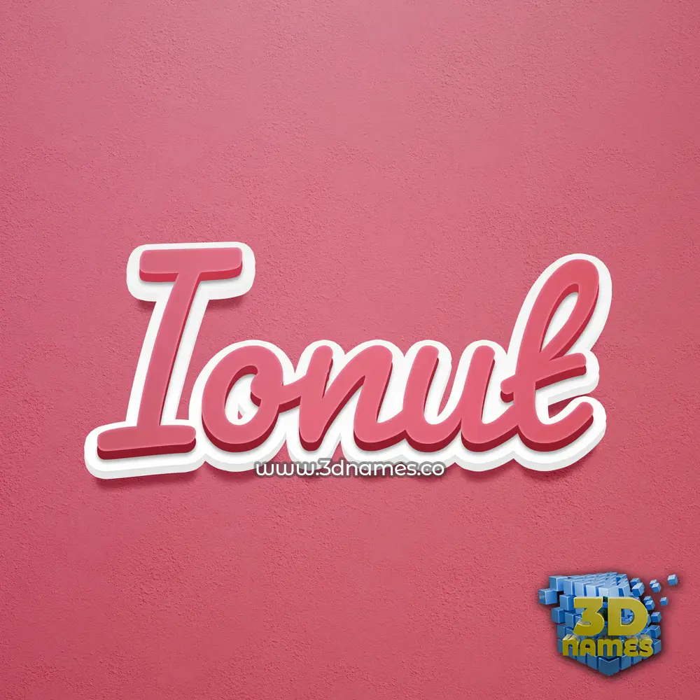 ionut in Red Scribble style - 3D name wallpaper