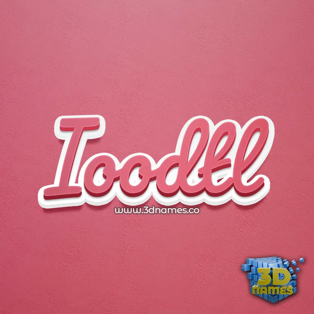 ioodtl in Red Scribble style - 3D name wallpaper