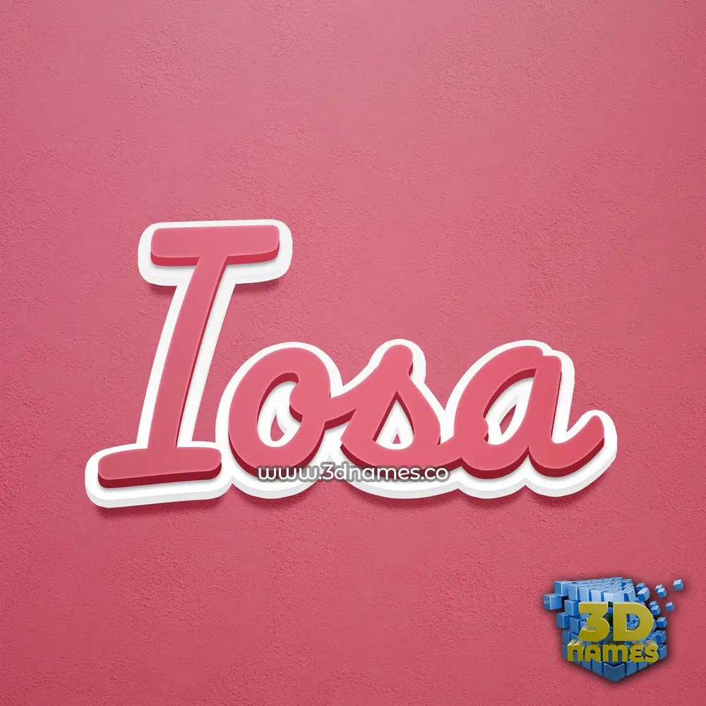iosa in Red Scribble style - 3D name wallpaper