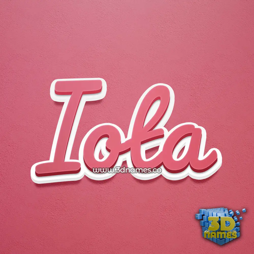 iota in Red Scribble style - 3D name wallpaper