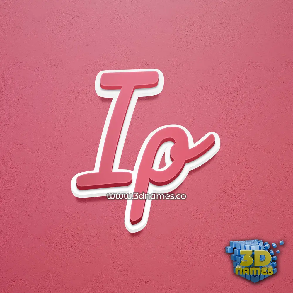 ip in Red Scribble style - 3D name wallpaper