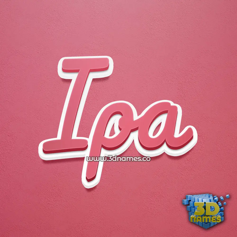 ipa in Red Scribble style - 3D name wallpaper