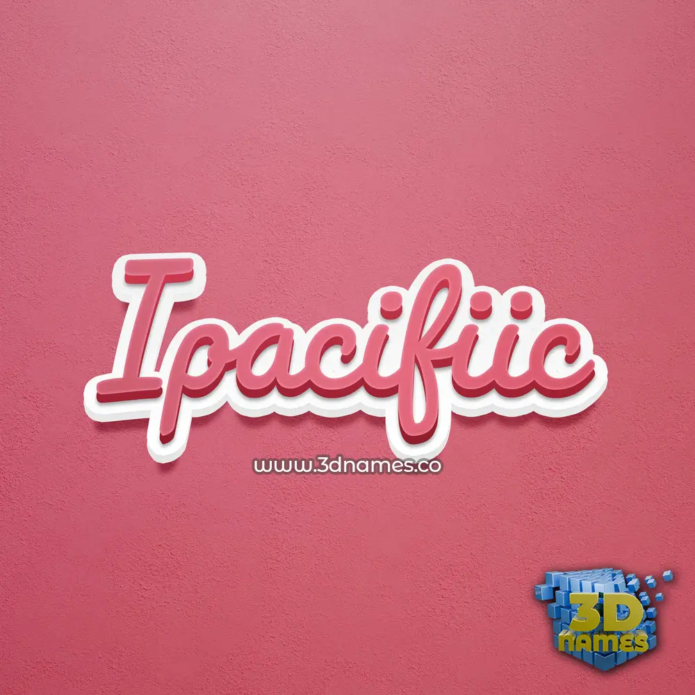 ipacifiic in Red Scribble style - 3D name wallpaper