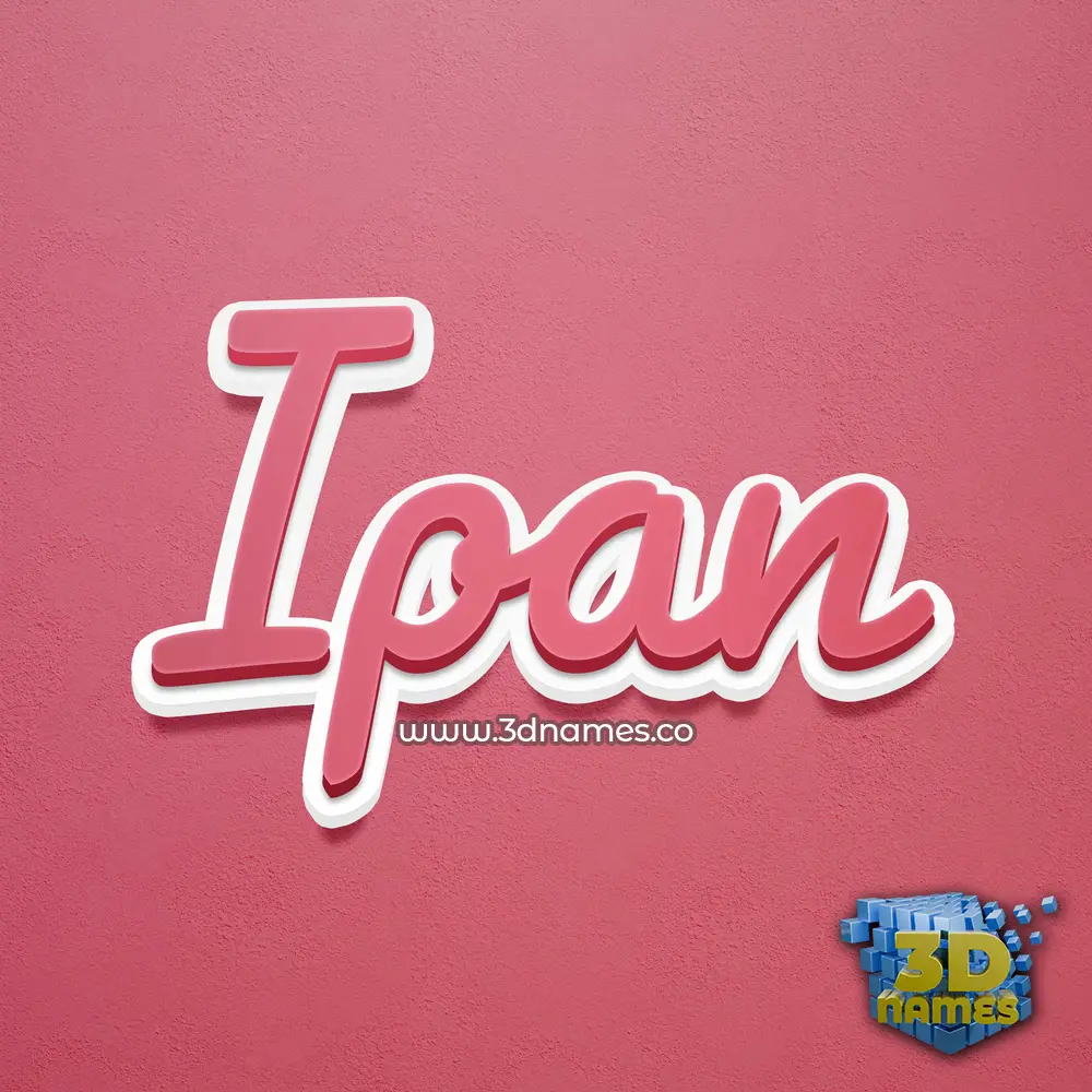 ipan in Red Scribble style - 3D name wallpaper