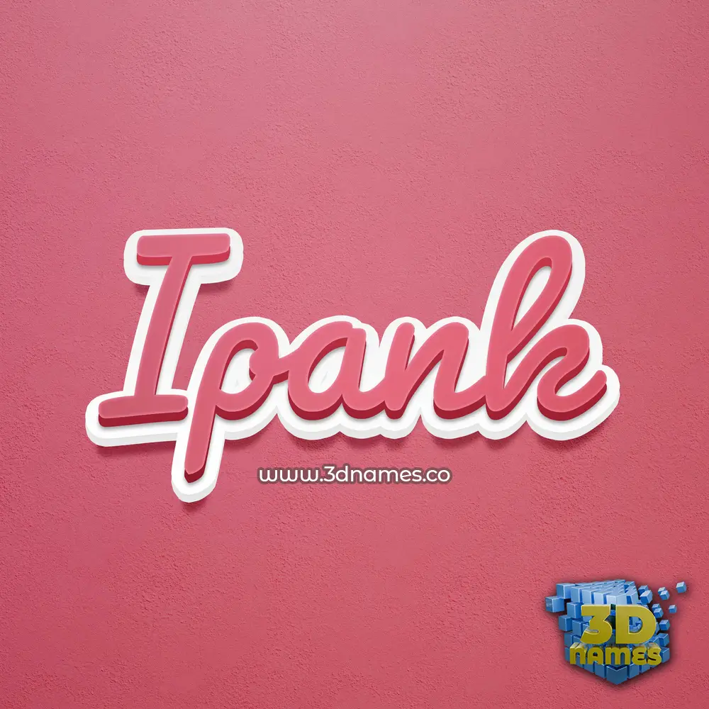 ipank in Red Scribble style - 3D name wallpaper