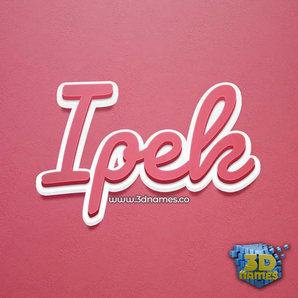 ipek in Red Scribble style - 3D name wallpaper