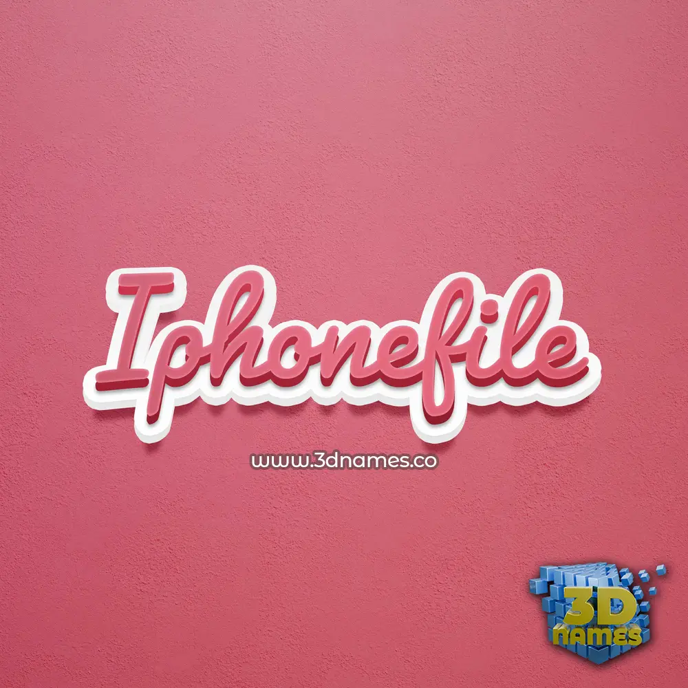 iphonefile in Red Scribble style - 3D name wallpaper