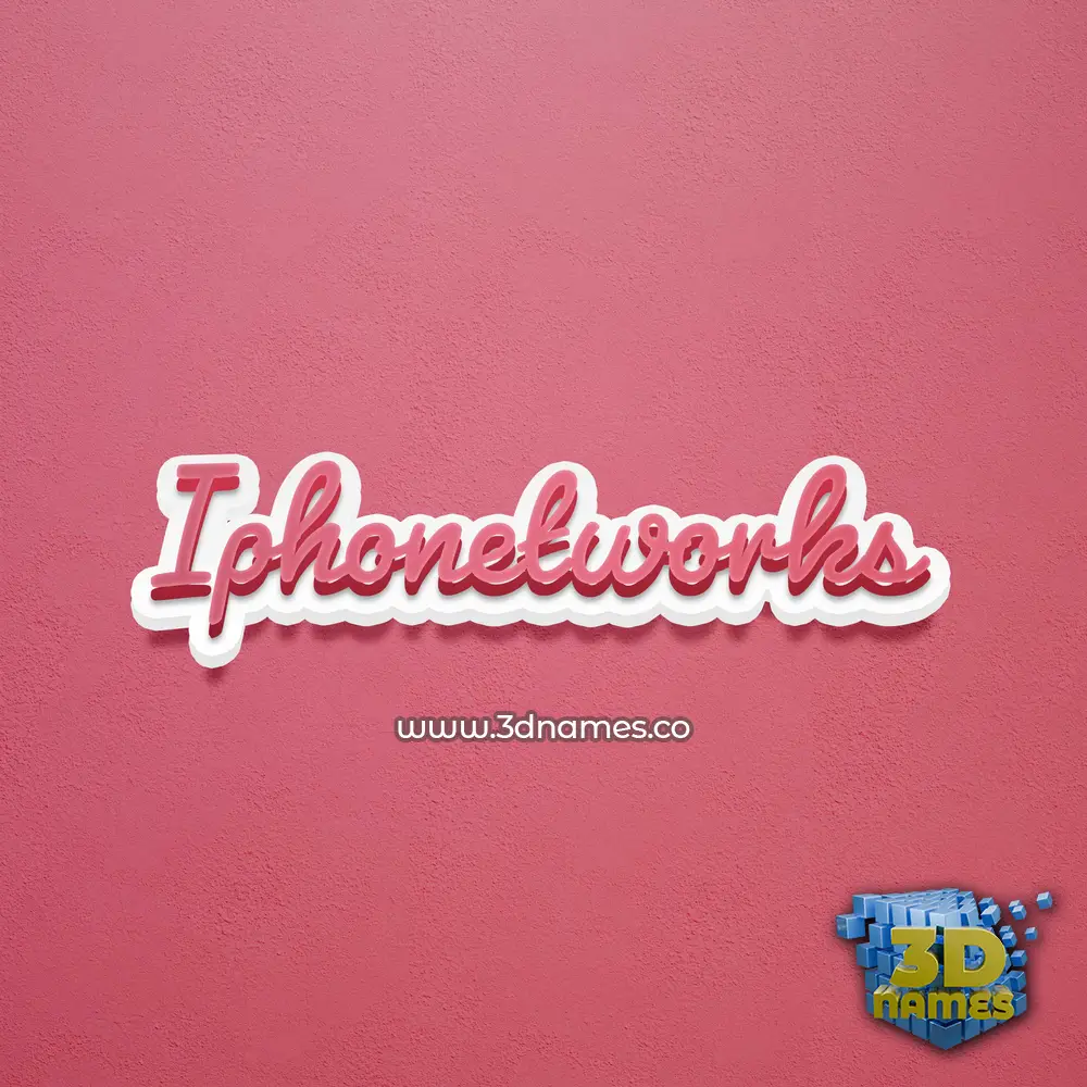 iphonetworks in Red Scribble style - 3D name wallpaper