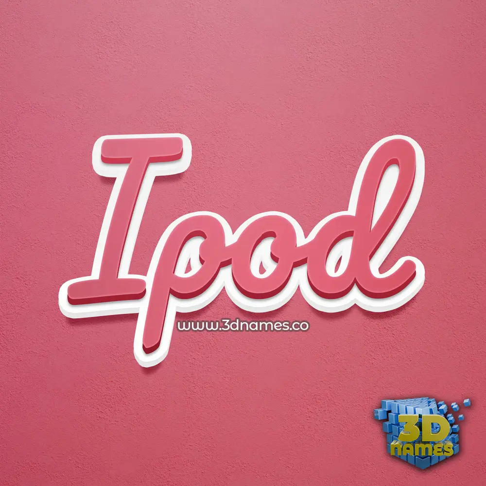 ipod in Red Scribble style - 3D name wallpaper