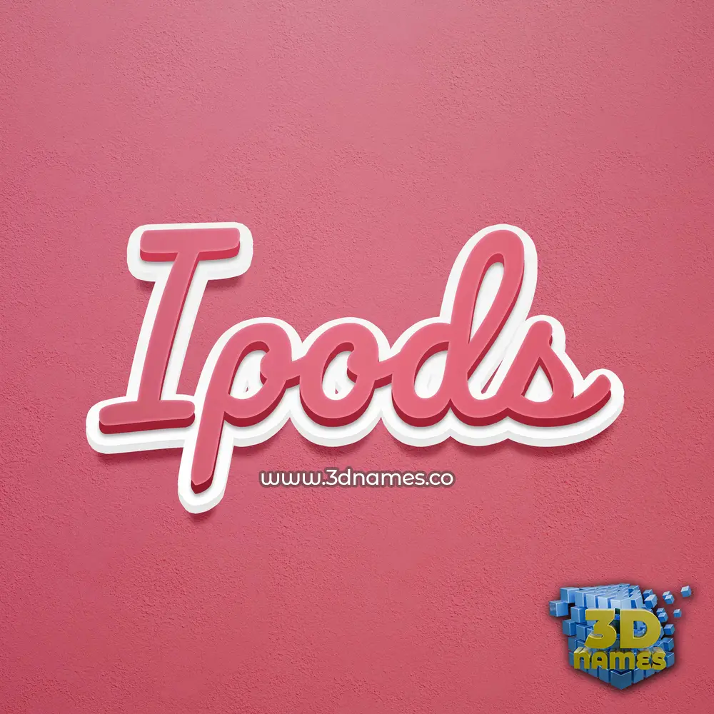 ipods in Red Scribble style - 3D name wallpaper