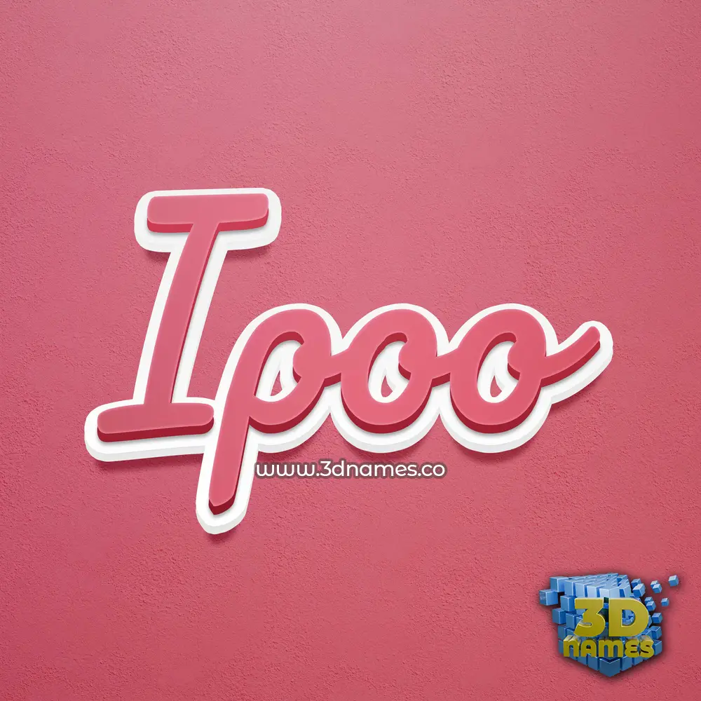 ipoo in Red Scribble style - 3D name wallpaper
