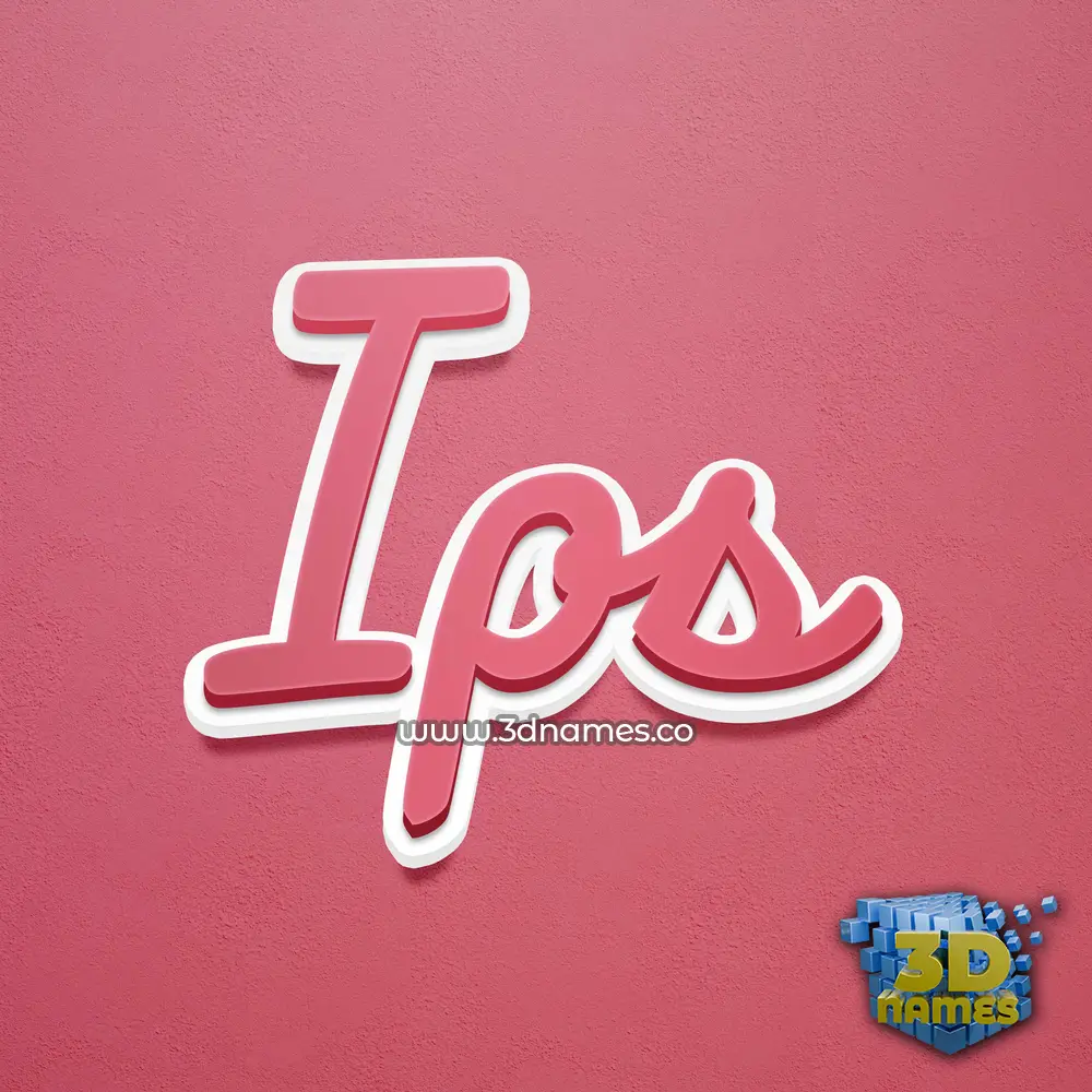 ips in Red Scribble style - 3D name wallpaper