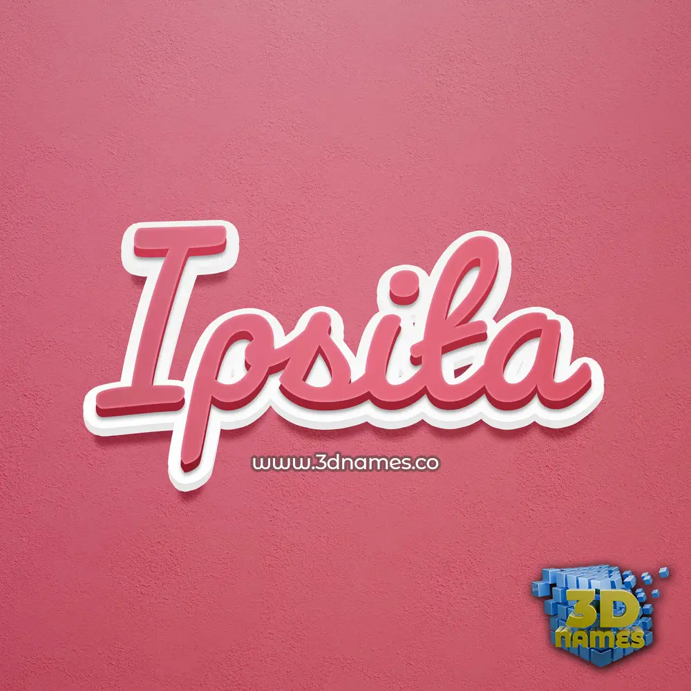 ipsita in Red Scribble style - 3D name wallpaper