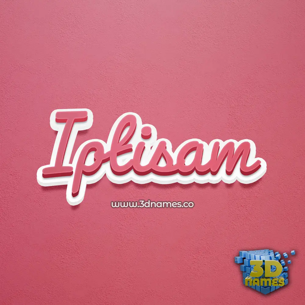 iptisam in Red Scribble style - 3D name wallpaper