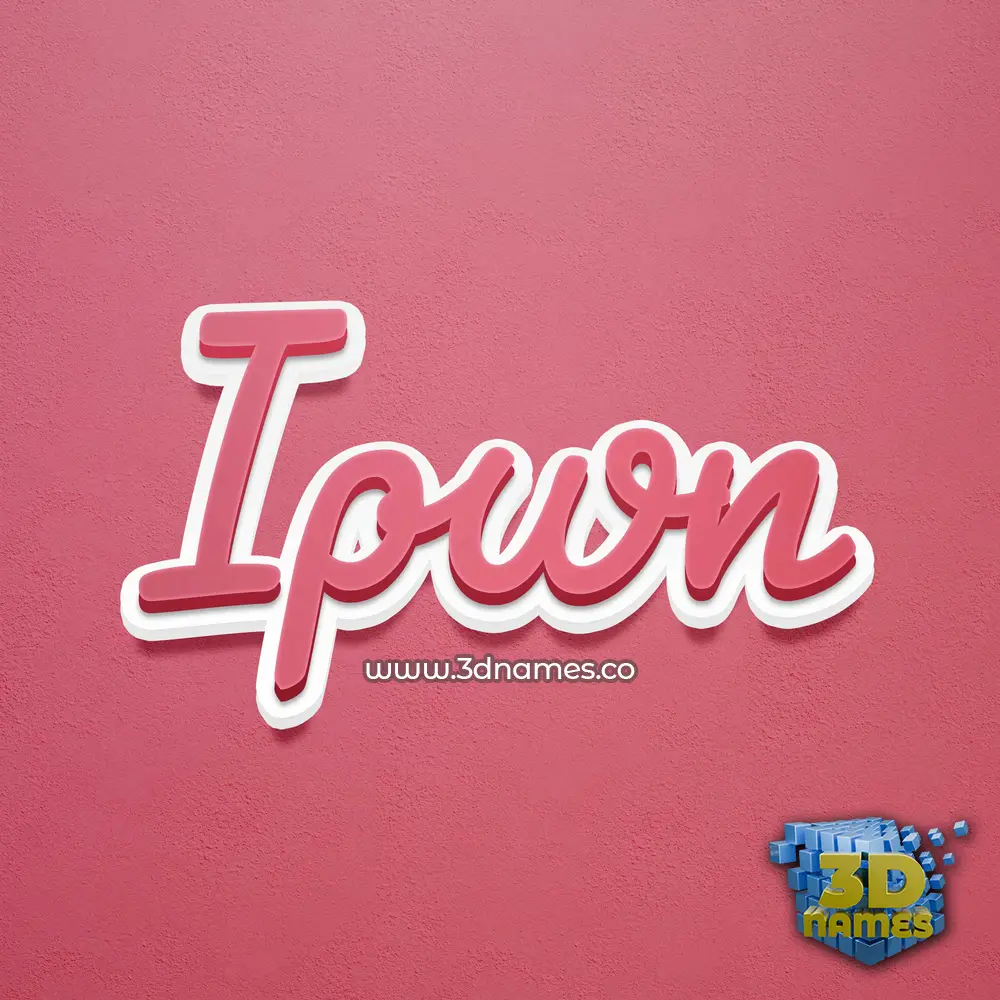 ipwn in Red Scribble style - 3D name wallpaper