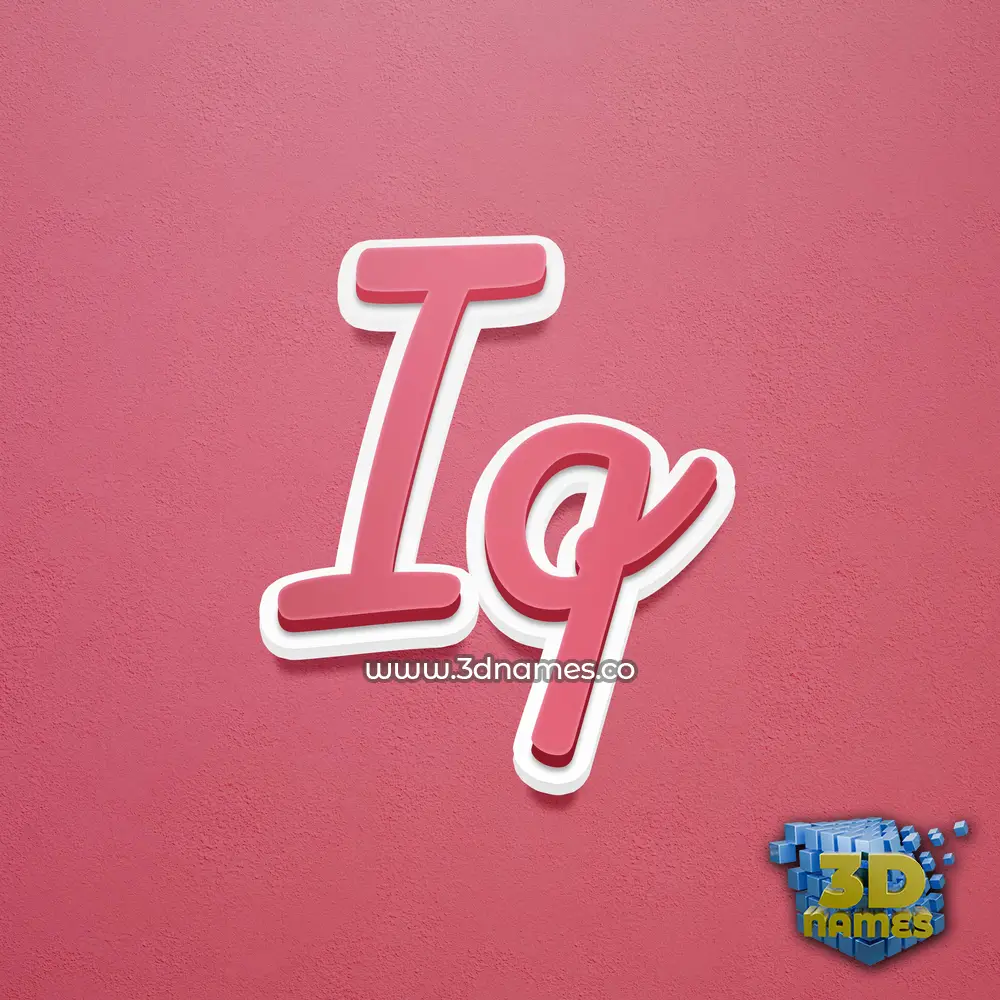 iq in Red Scribble style - 3D name wallpaper