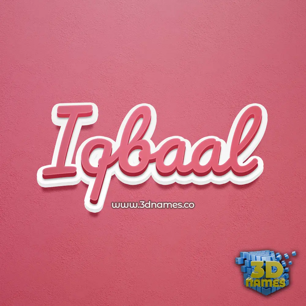 iqbaal in Red Scribble style - 3D name wallpaper