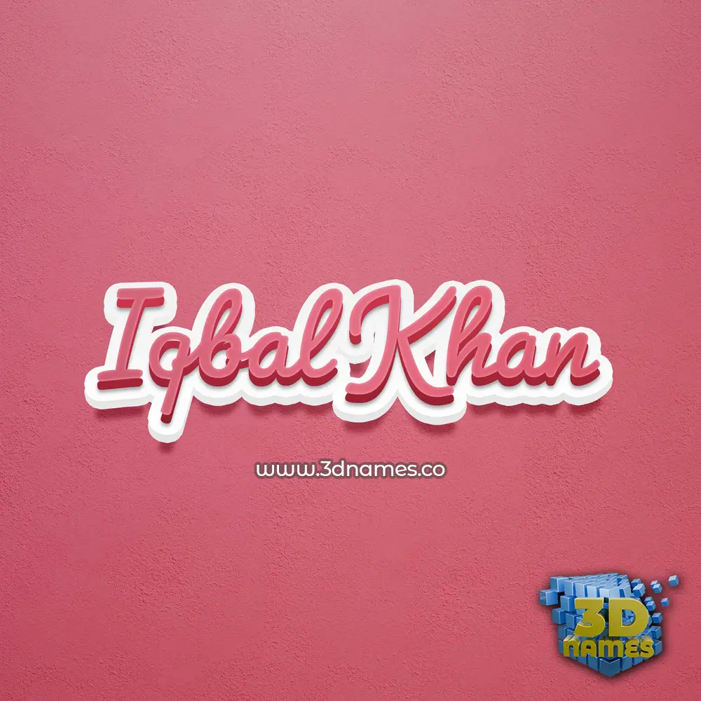 iqbal khan in Red Scribble style - 3D name wallpaper