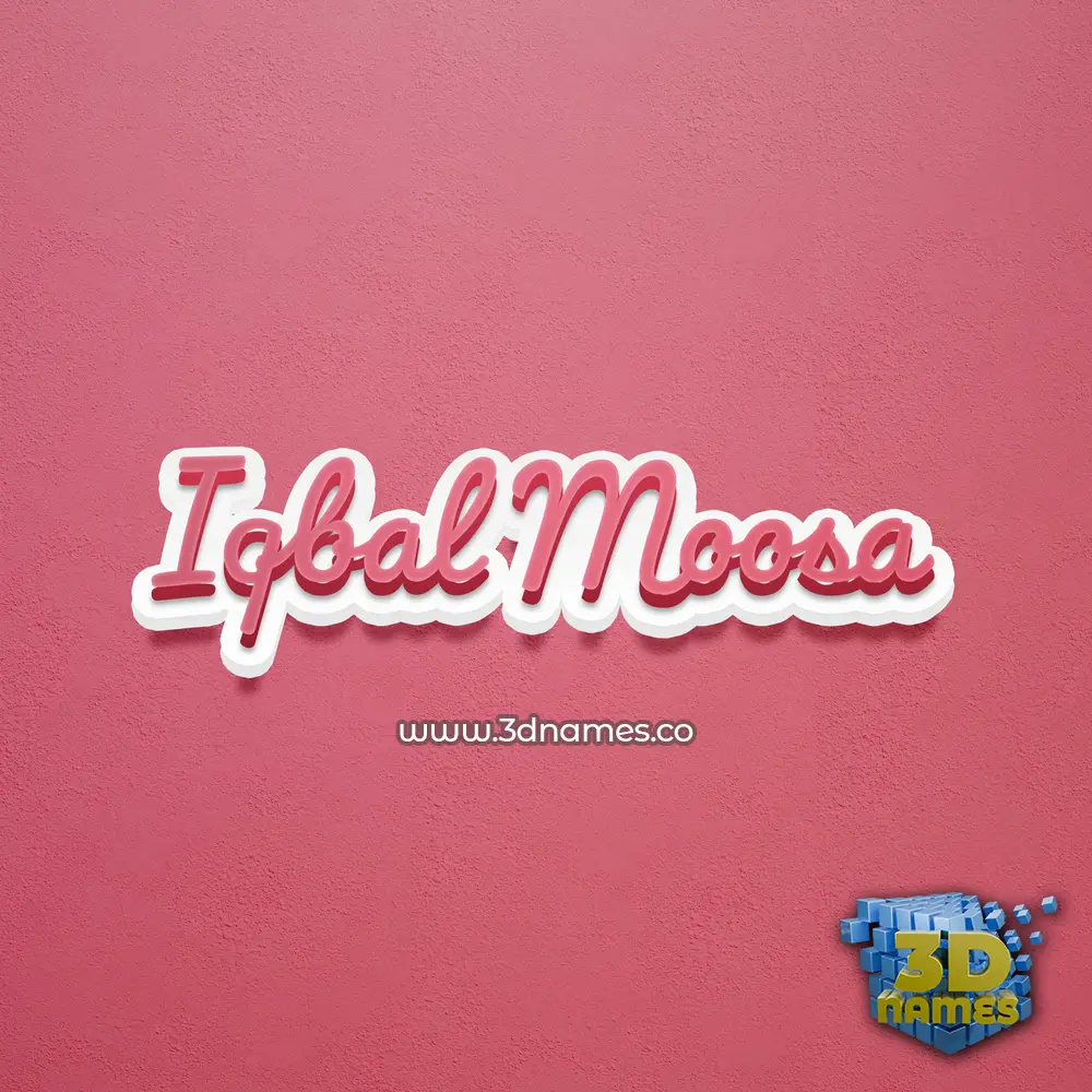 iqbal moosa in Red Scribble style - 3D name wallpaper