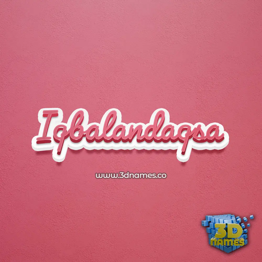 iqbalandaqsa in Red Scribble style - 3D name wallpaper