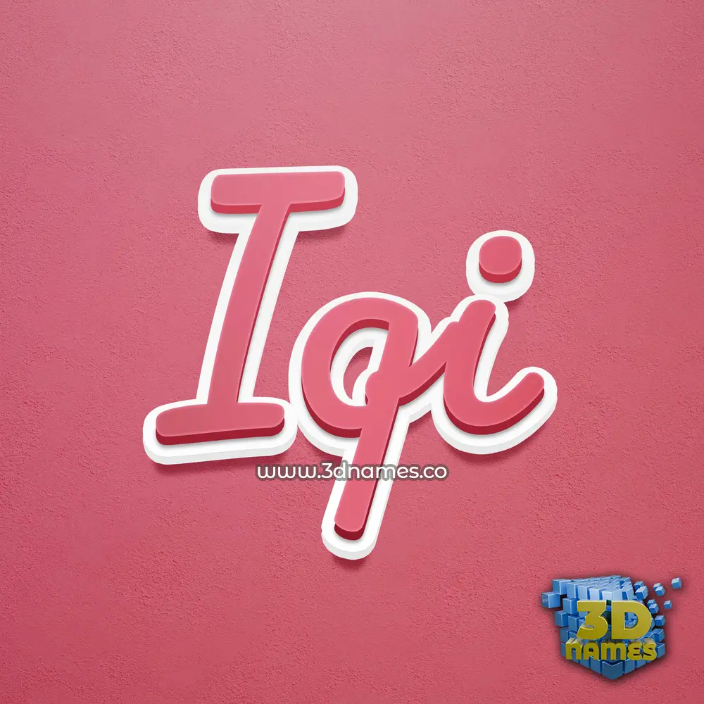 iqi in Red Scribble style - 3D name wallpaper
