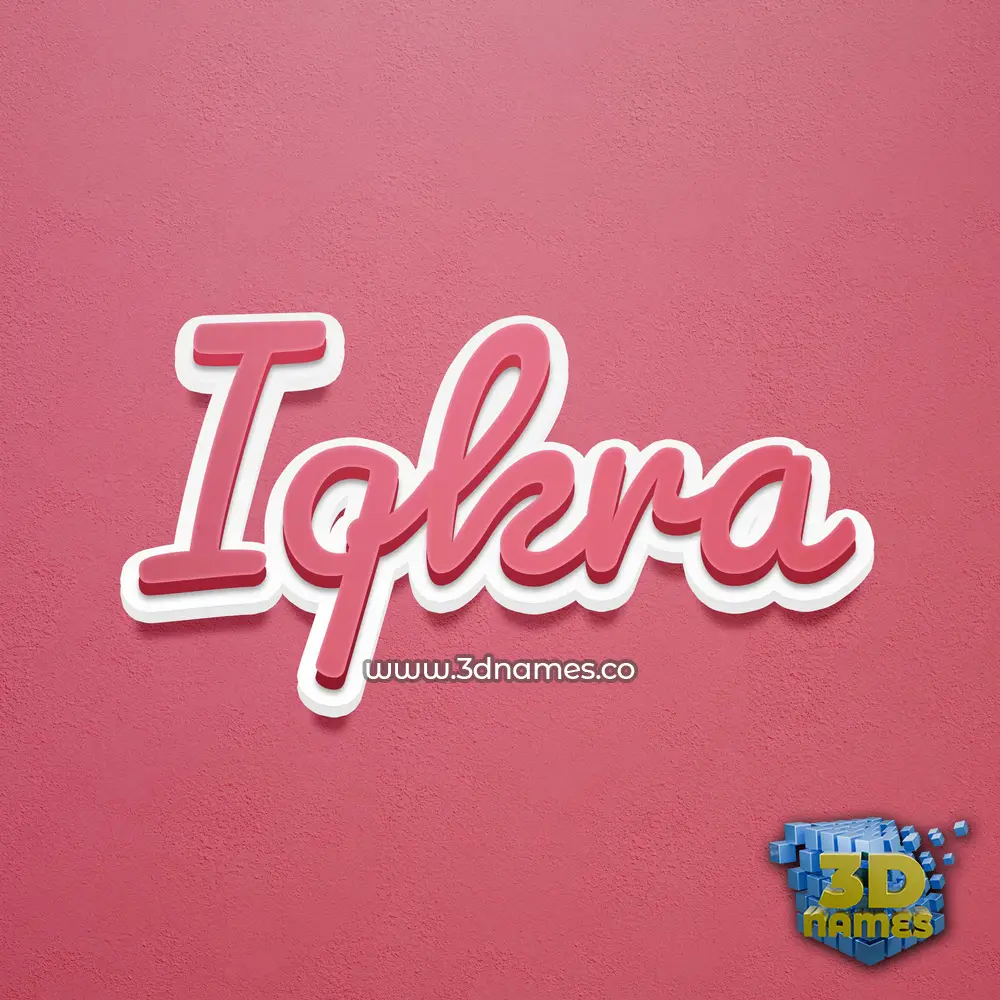iqkra in Red Scribble style - 3D name wallpaper