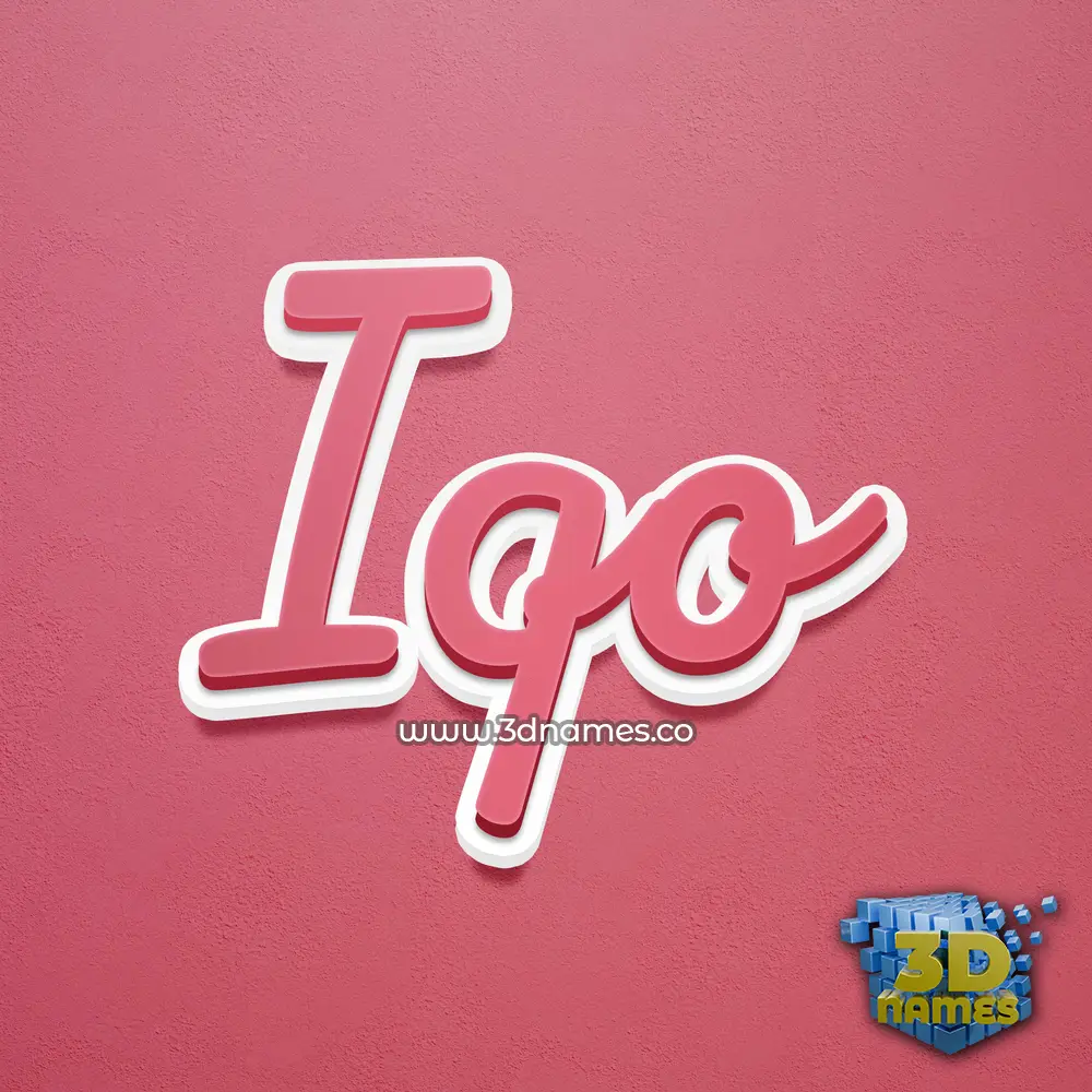 iqo in Red Scribble style - 3D name wallpaper