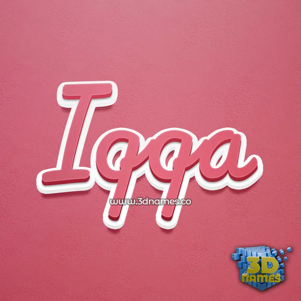 iqqa in Red Scribble style - 3D name wallpaper