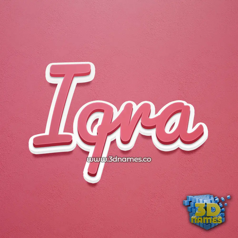 iqra in Red Scribble style - 3D name wallpaper
