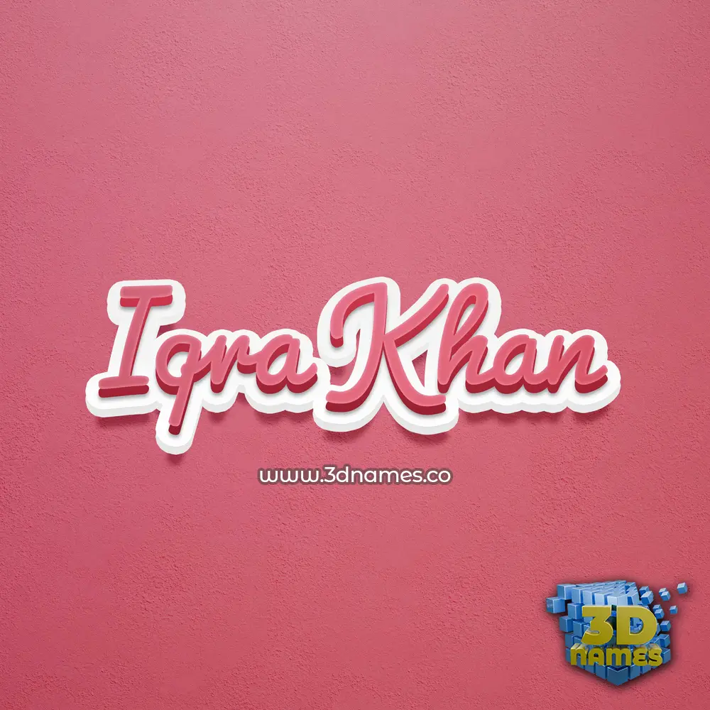 iqra khan in Red Scribble style - 3D name wallpaper