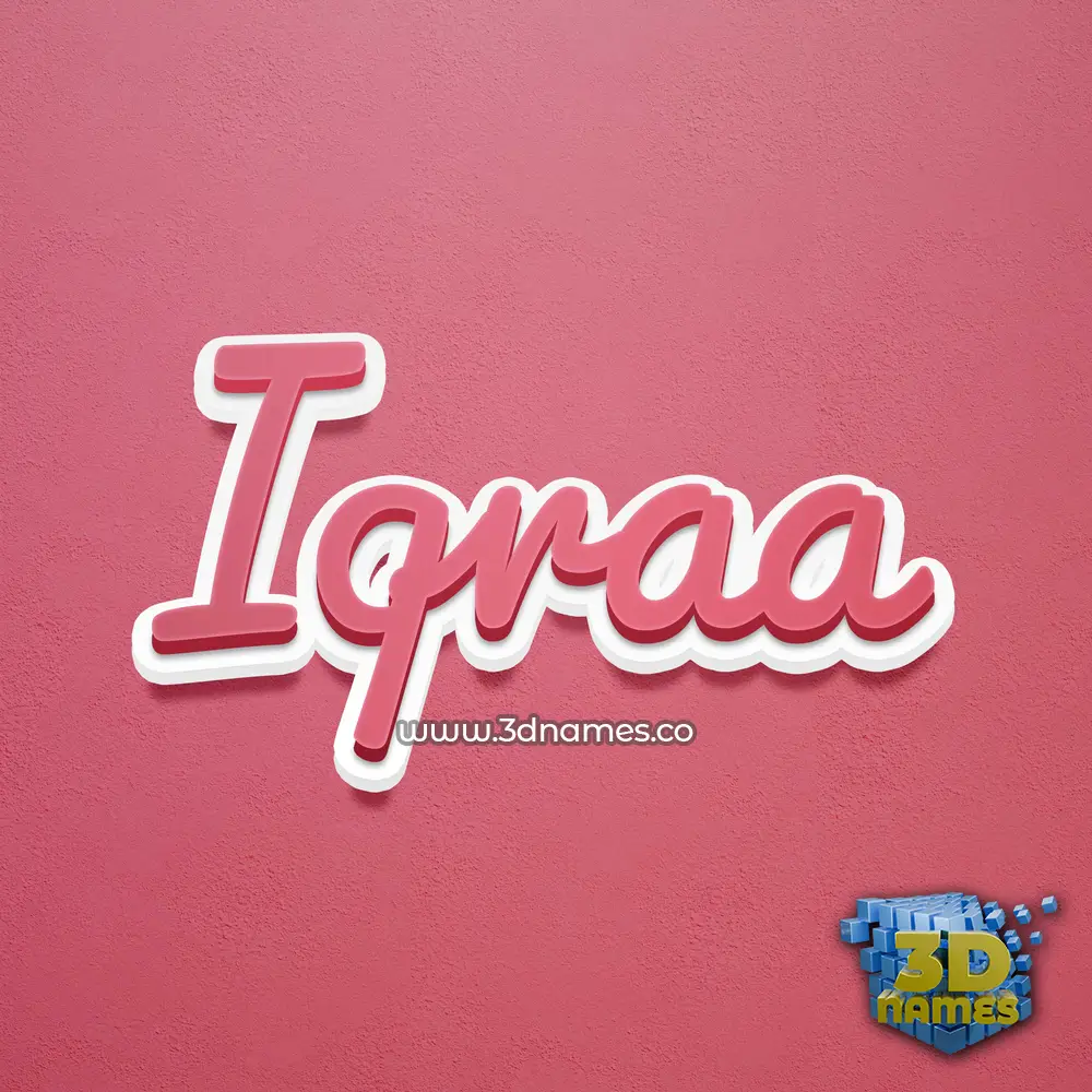 iqraa in Red Scribble style - 3D name wallpaper