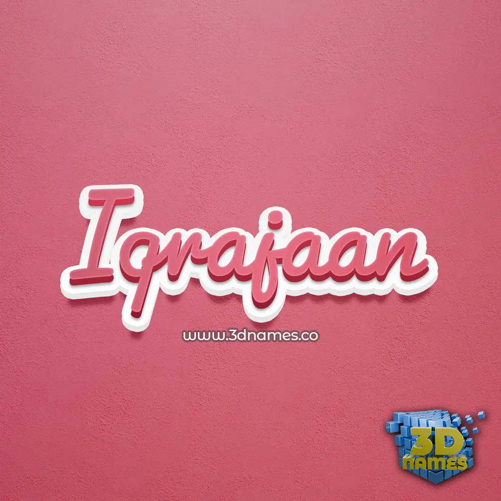 iqrajaan in Red Scribble style - 3D name wallpaper