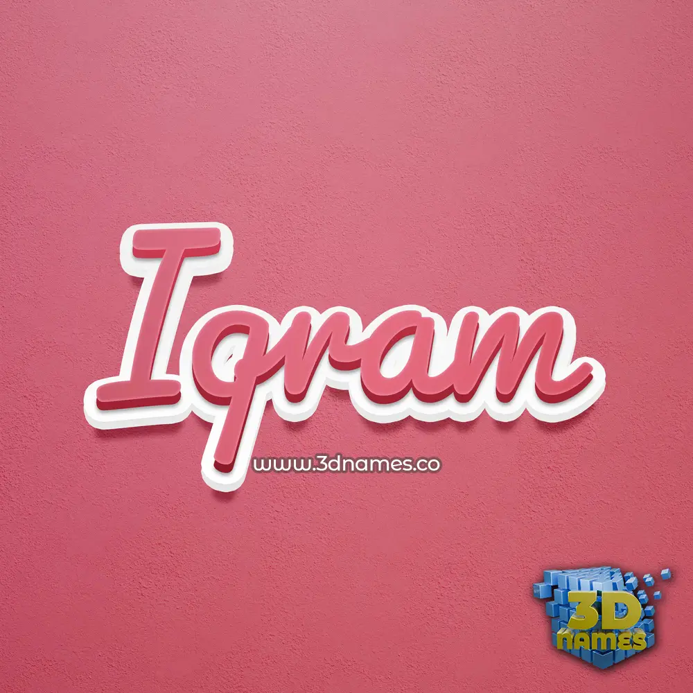 iqram in Red Scribble style - 3D name wallpaper