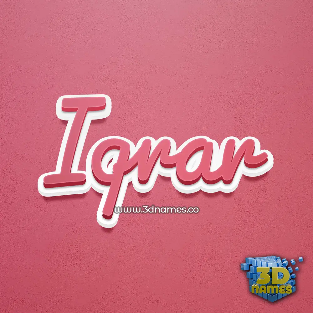 iqrar in Red Scribble style - 3D name wallpaper
